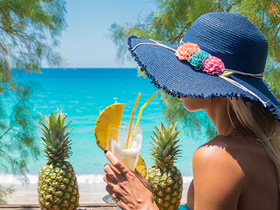 Woman with pineapple